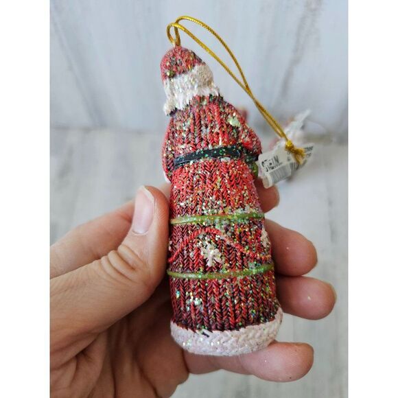 Santa glitter ornament set Xmas tree - Picture 5 of 11